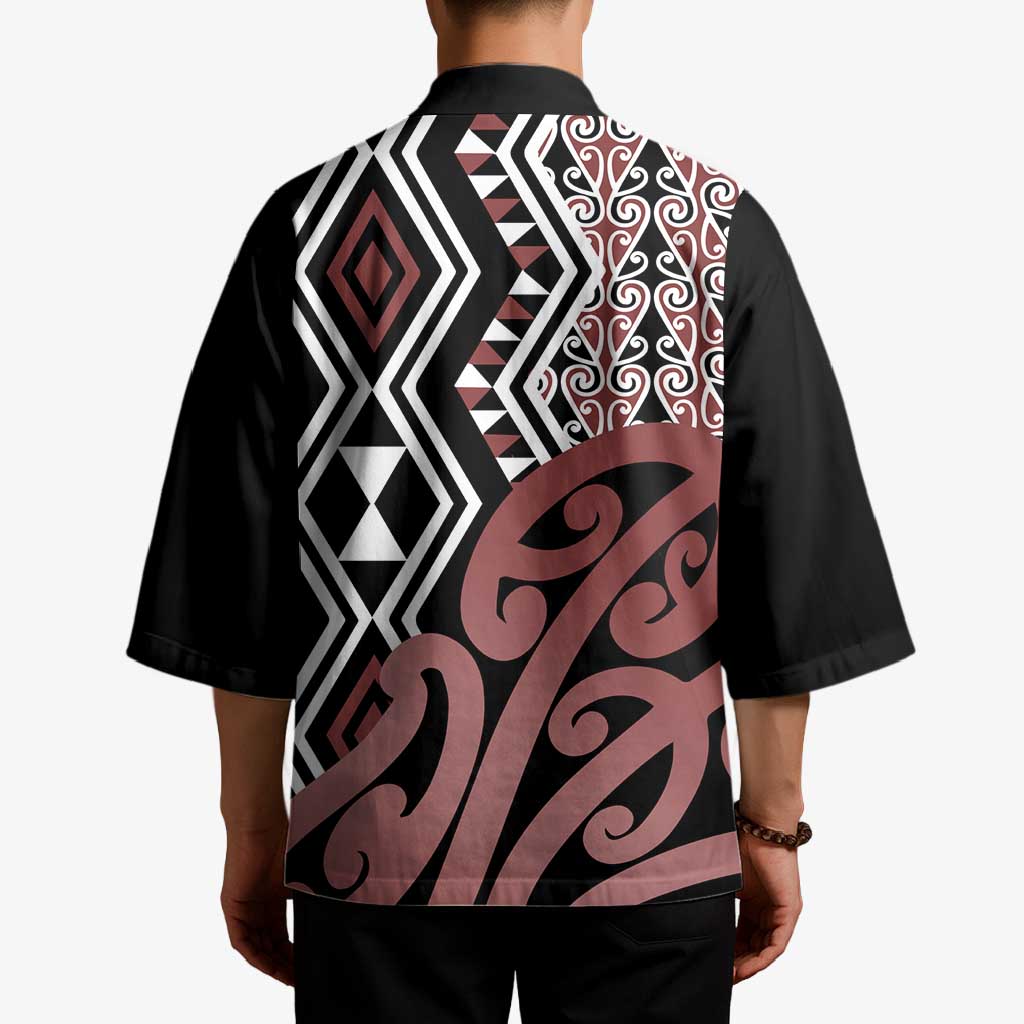 New Zealand Kimono Aotearoa Kowhaiwhai Mix Taniko Art - Aussie Hoodie