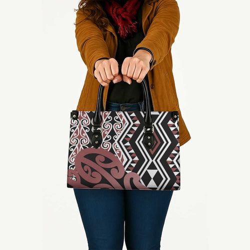 New Zealand Leather Bag Aotearoa Kowhaiwhai Mix Taniko Art - Aussie Hoodie