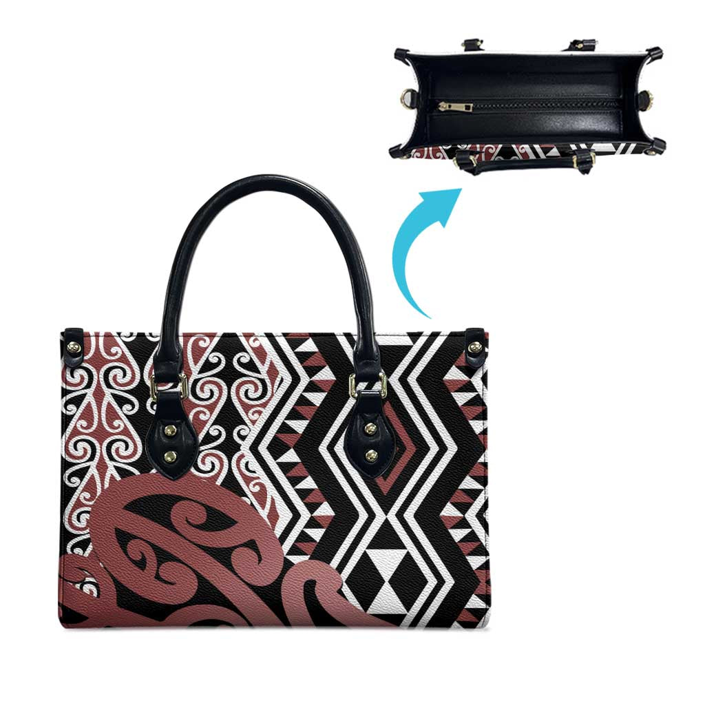 New Zealand Leather Bag Aotearoa Kowhaiwhai Mix Taniko Art - Aussie Hoodie