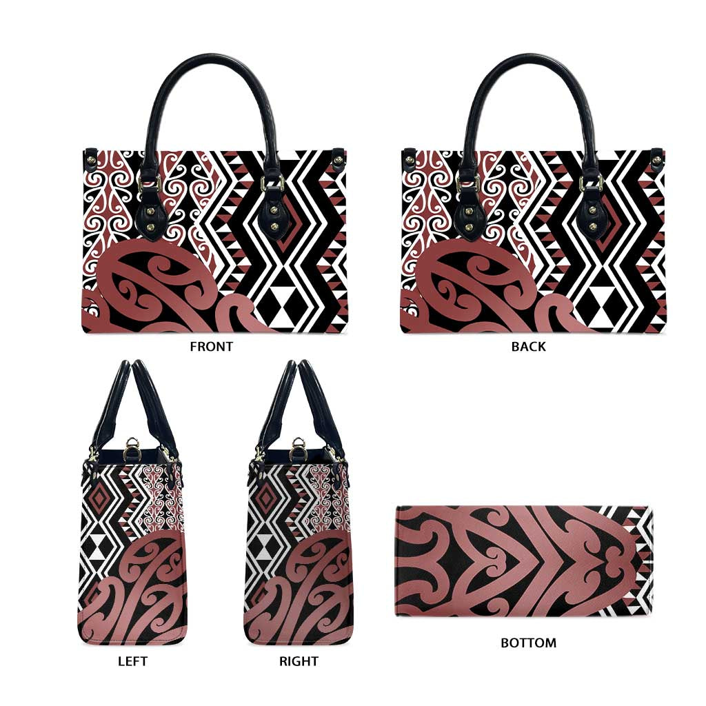 New Zealand Leather Bag Aotearoa Kowhaiwhai Mix Taniko Art - Aussie Hoodie