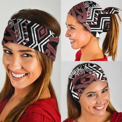 New Zealand Neck Gaiter Aotearoa Kowhaiwhai Mix Taniko Art - Aussie Hoodie