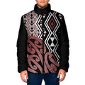 New Zealand Padded Jacket Aotearoa Kowhaiwhai Mix Taniko Art - Aussie Hoodie
