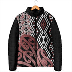 New Zealand Padded Jacket Aotearoa Kowhaiwhai Mix Taniko Art - Aussie Hoodie