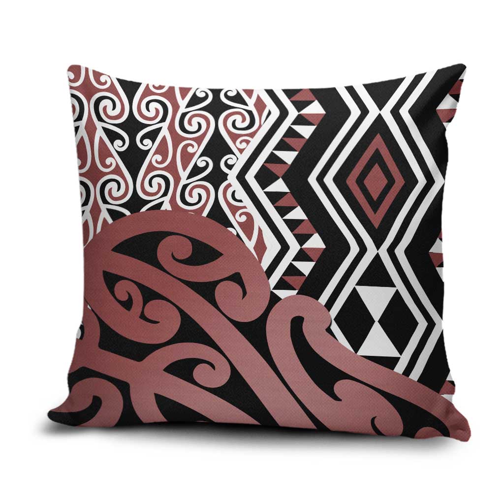 New Zealand Pillow Cover Aotearoa Kowhaiwhai Mix Taniko Art - Aussie Hoodie