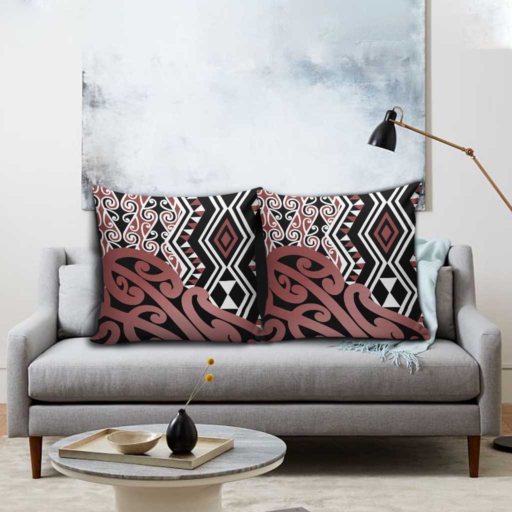 New Zealand Pillow Cover Aotearoa Kowhaiwhai Mix Taniko Art - Aussie Hoodie
