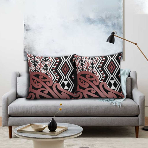 New Zealand Pillow Cover Aotearoa Kowhaiwhai Mix Taniko Art - Aussie Hoodie
