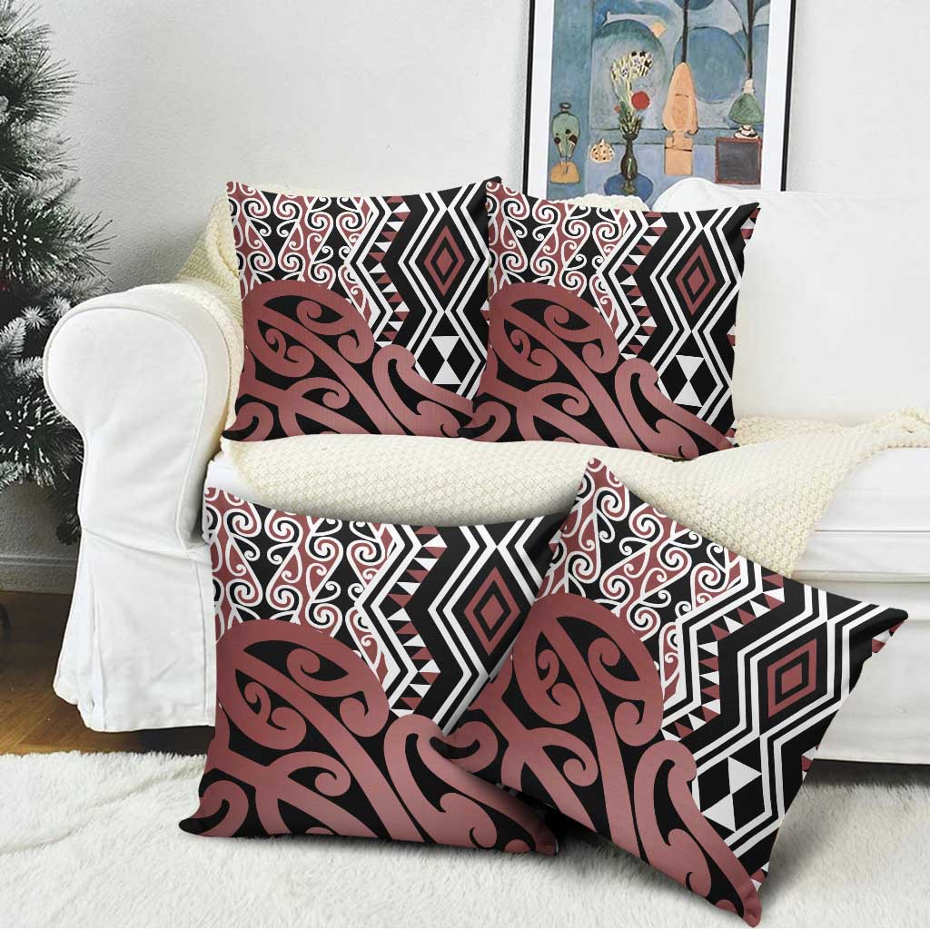 New Zealand Pillow Cover Aotearoa Kowhaiwhai Mix Taniko Art - Aussie Hoodie