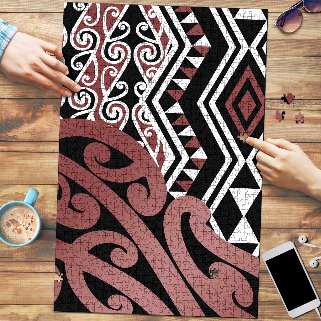 New Zealand Puzzle Aotearoa Kowhaiwhai Mix Taniko Art - Aussie Hoodie