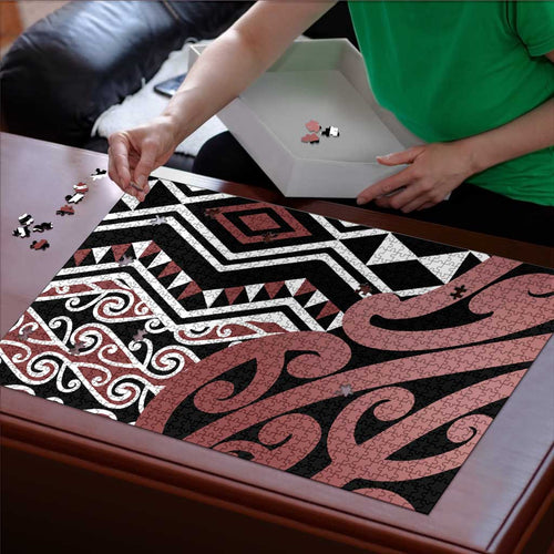 New Zealand Puzzle Aotearoa Kowhaiwhai Mix Taniko Art - Aussie Hoodie