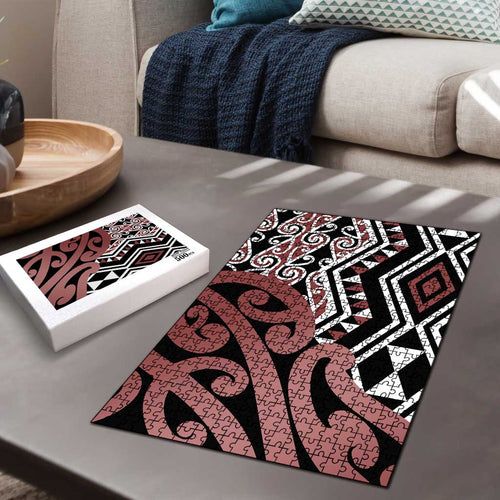 New Zealand Puzzle Aotearoa Kowhaiwhai Mix Taniko Art - Aussie Hoodie