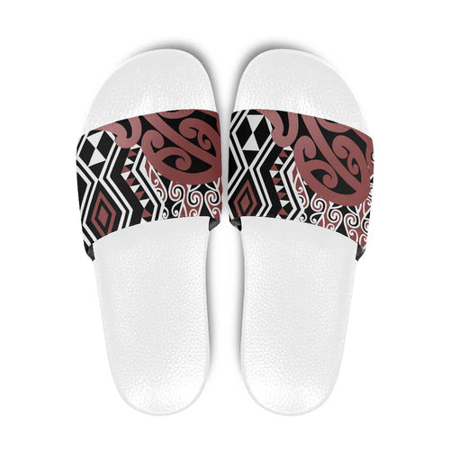 New Zealand Slide Sandals Aotearoa Kowhaiwhai Mix Taniko Art - Aussie Hoodie