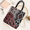 New Zealand Tote Bag Aotearoa Kowhaiwhai Mix Taniko Art - Aussie Hoodie