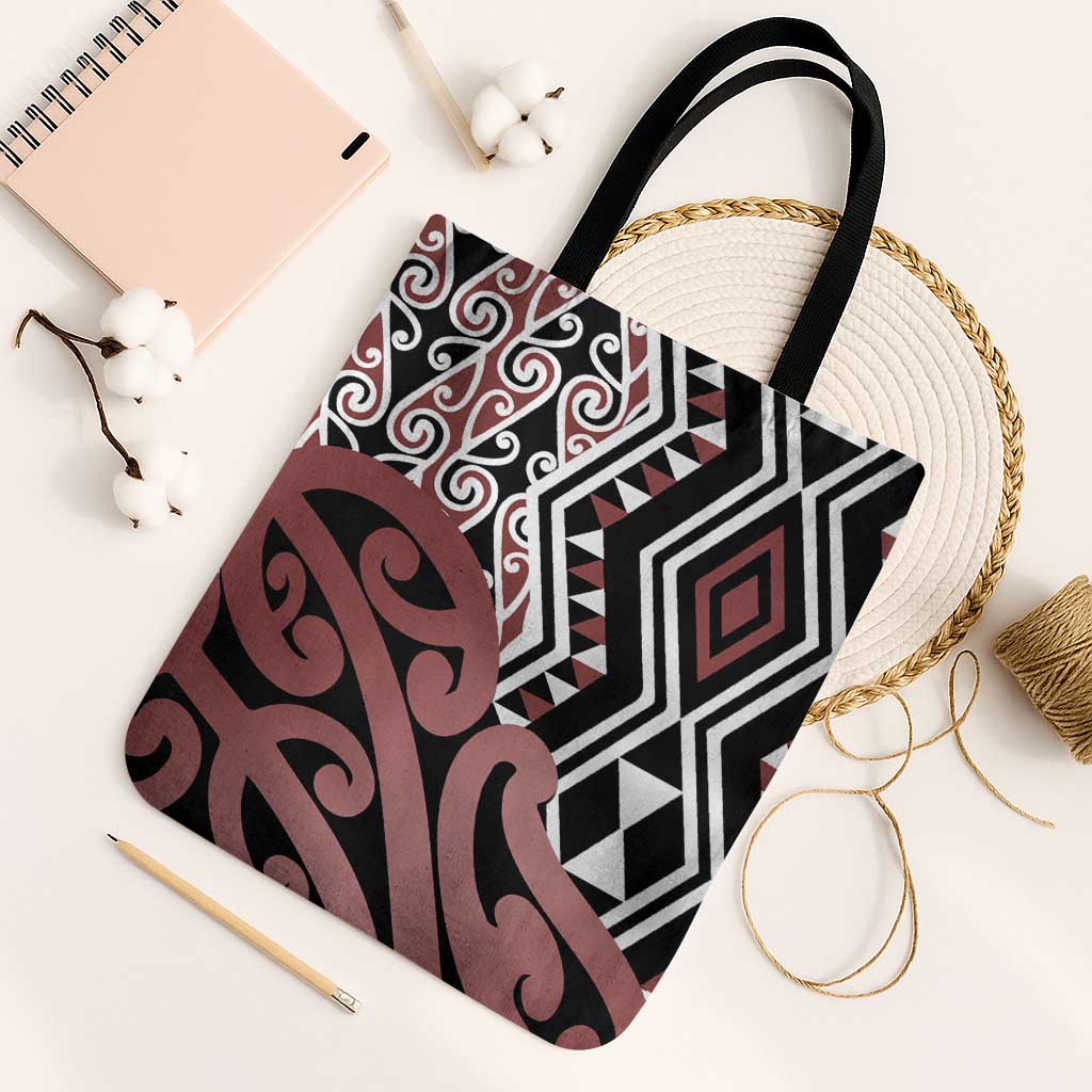 New Zealand Tote Bag Aotearoa Kowhaiwhai Mix Taniko Art - Aussie Hoodie