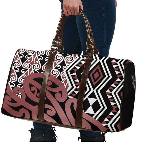 New Zealand Travel Bag Aotearoa Kowhaiwhai Mix Taniko Art - Aussie Hoodie