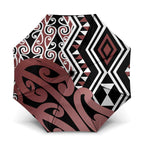 New Zealand Umbrella Aotearoa Kowhaiwhai Mix Taniko Art - Aussie Hoodie