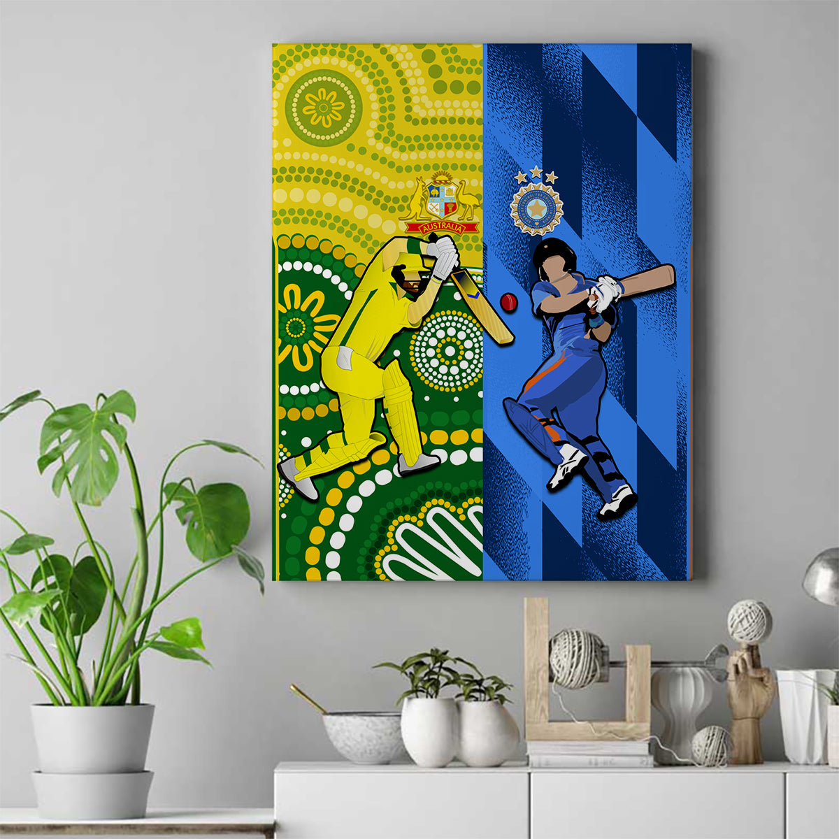 australia-and-india-cricket-canvas-wall-art-2023-world-cup-final-together
