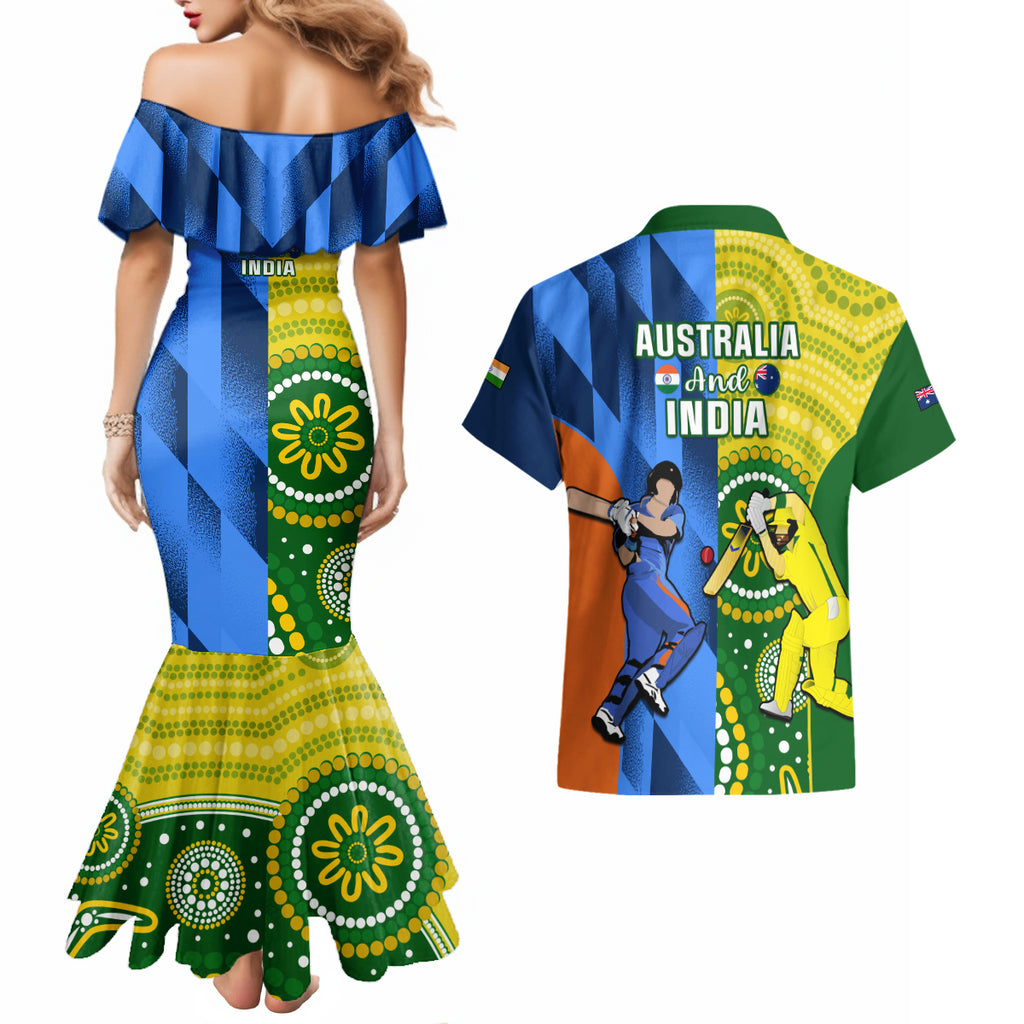australia-and-india-cricket-couples-matching-mermaid-dress-and-hawaiian-shirt-2023-world-cup-final-together