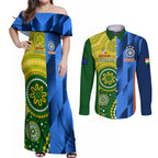 australia-and-india-cricket-couples-matching-off-shoulder-maxi-dress-and-long-sleeve-button-shirt-2023-world-cup-final-together
