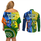 australia-and-india-cricket-couples-matching-off-shoulder-short-dress-and-long-sleeve-button-shirt-2023-world-cup-final-together