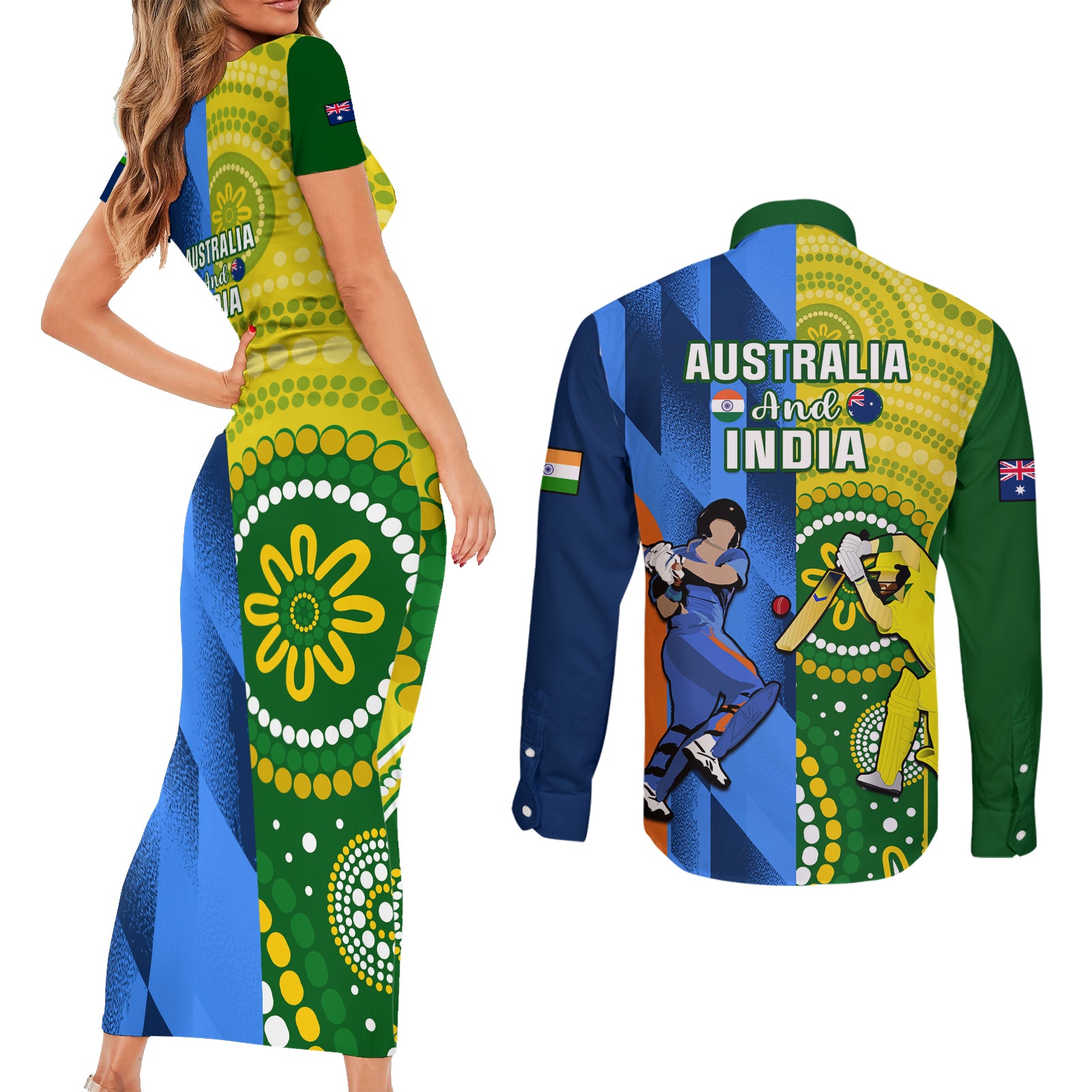 australia-and-india-cricket-couples-matching-short-sleeve-bodycon-dress-and-long-sleeve-button-shirt-2023-world-cup-final-together