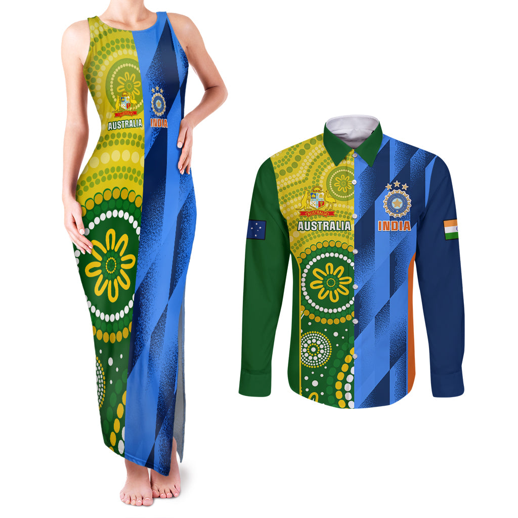 australia-and-india-cricket-couples-matching-tank-maxi-dress-and-long-sleeve-button-shirt-2023-world-cup-final-together