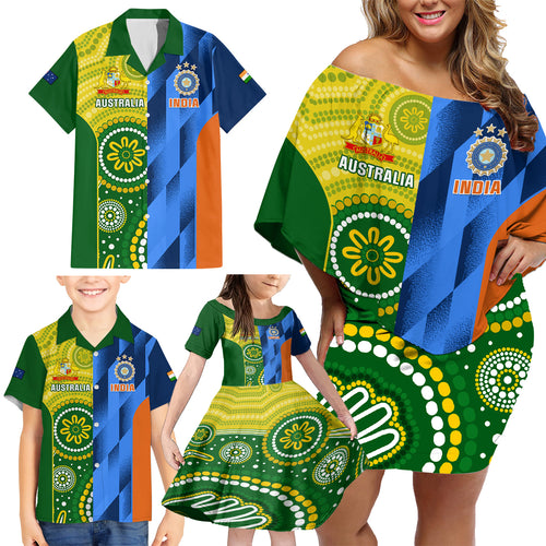australia-and-india-cricket-family-matching-off-shoulder-short-dress-and-hawaiian-shirt-2023-world-cup-final-together