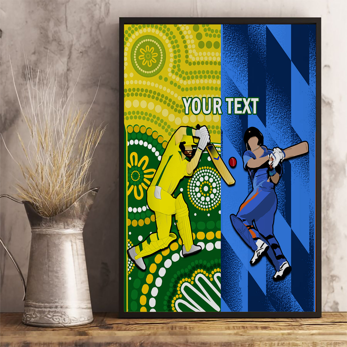 custom-australia-and-india-cricket-canvas-wall-art-2023-world-cup-final-together