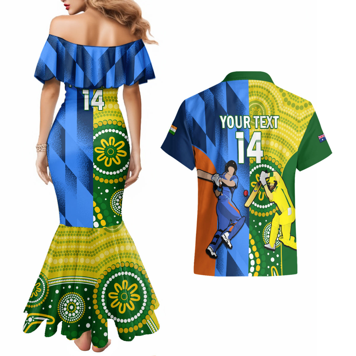 custom-australia-and-india-cricket-couples-matching-mermaid-dress-and-hawaiian-shirt-2023-world-cup-final-together