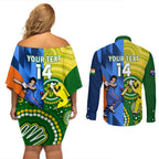 custom-australia-and-india-cricket-couples-matching-off-shoulder-short-dress-and-long-sleeve-button-shirt-2023-world-cup-final-together