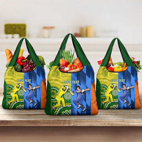 Custom Australia And India Cricket Grocery Bag World Cup Final Together