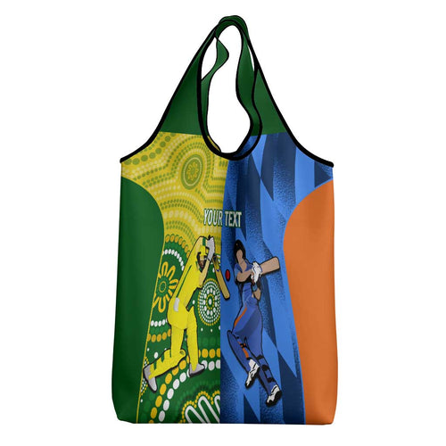 Custom Australia And India Cricket Grocery Bag World Cup Final Together