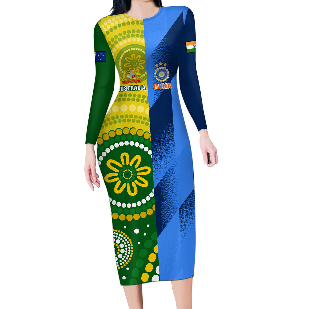 custom-australia-and-india-cricket-long-sleeve-bodycon-dress-2023-world-cup-final-together