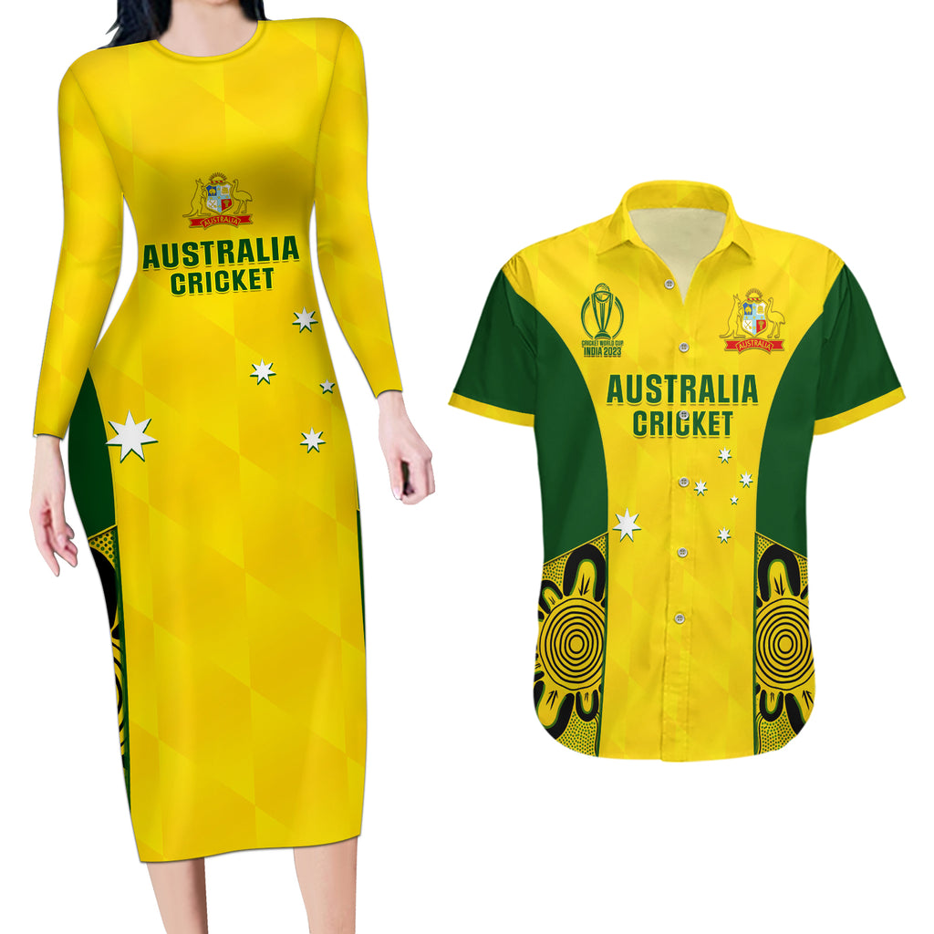 australia-cricket-couples-matching-long-sleeve-bodycon-dress-and-hawaiian-shirt-world-cup-go-champions-2023-indigenous