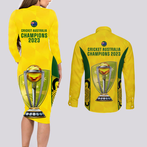 australia-cricket-couples-matching-long-sleeve-bodycon-dress-and-long-sleeve-button-shirt-world-cup-go-champions-2023-indigenous