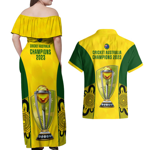 australia-cricket-couples-matching-off-shoulder-maxi-dress-and-hawaiian-shirt-world-cup-go-champions-2023-indigenous