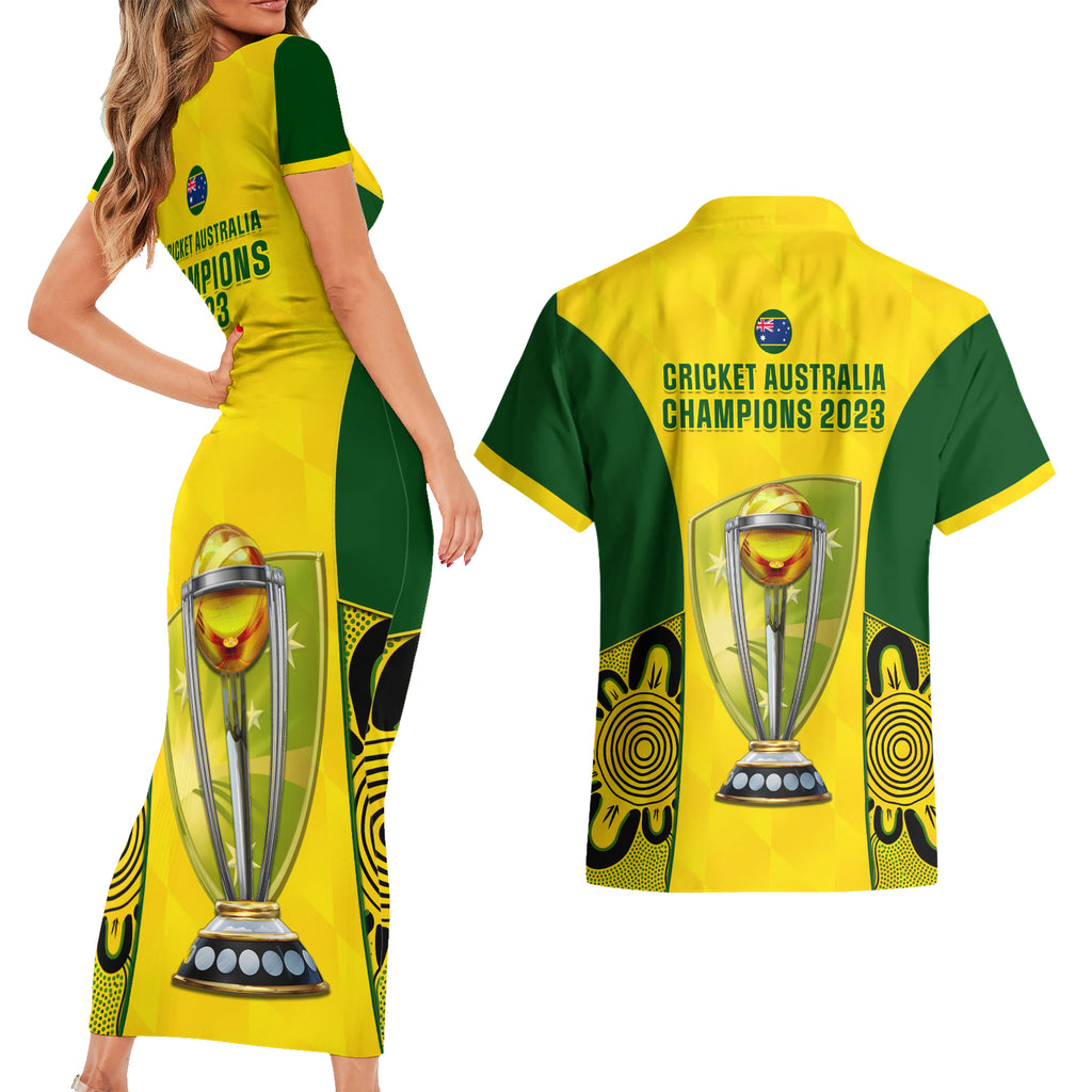 australia-cricket-couples-matching-short-sleeve-bodycon-dress-and-hawaiian-shirt-world-cup-go-champions-2023-indigenous