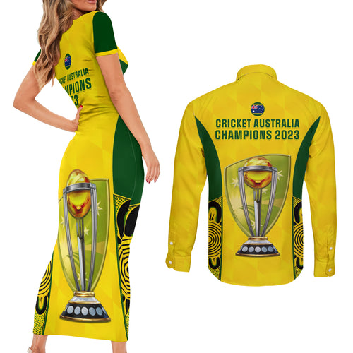 australia-cricket-couples-matching-short-sleeve-bodycon-dress-and-long-sleeve-button-shirt-world-cup-go-champions-2023-indigenous