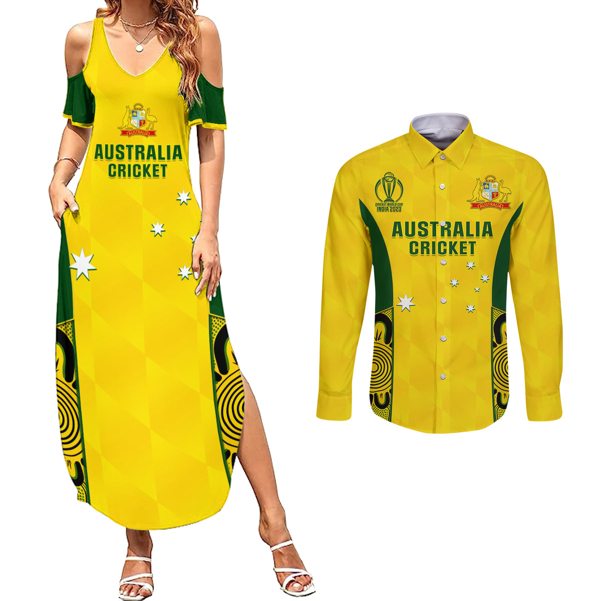 australia-cricket-couples-matching-summer-maxi-dress-and-long-sleeve-button-shirt-world-cup-go-champions-2023-indigenous