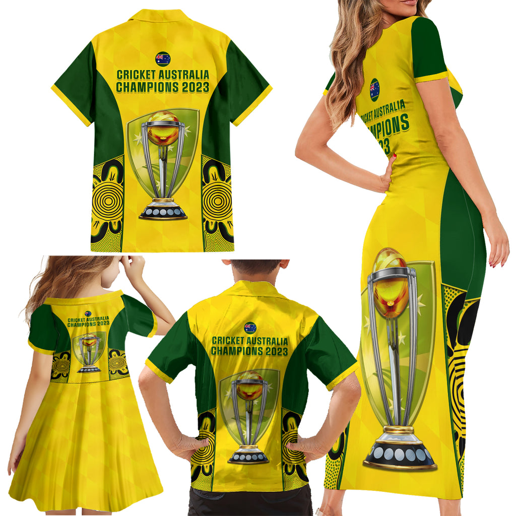 australia-cricket-family-matching-short-sleeve-bodycon-dress-and-hawaiian-shirt-world-cup-go-champions-2023-indigenous
