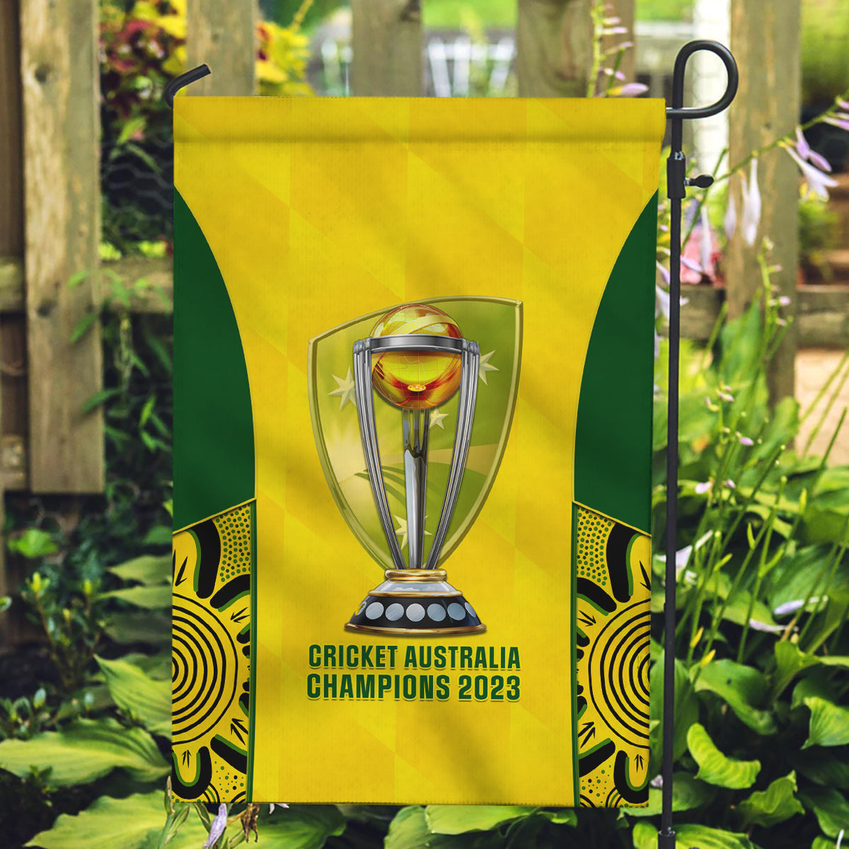 australia-cricket-garden-flag-world-cup-go-champions-2023-indigenous