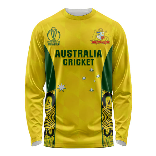 australia-cricket-long-sleeve-shirt-world-cup-go-champions-2023-indigenous