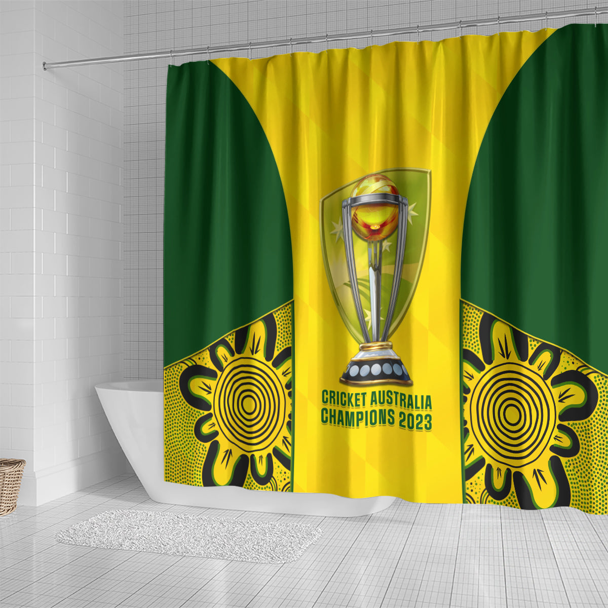 australia-cricket-shower-curtain-world-cup-go-champions-2023-indigenous