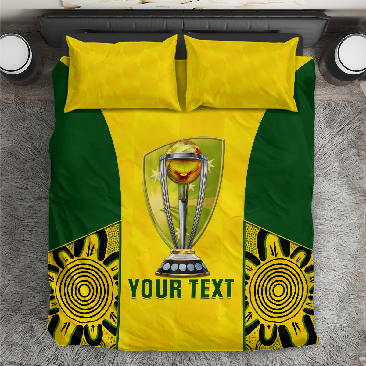 custom-australia-cricket-bedding-set-world-cup-go-champions-2023-indigenous