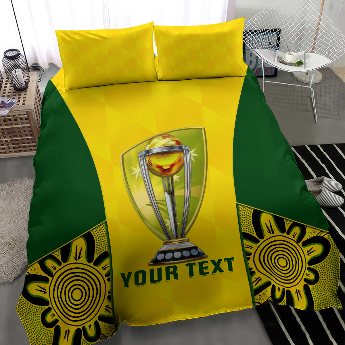 custom-australia-cricket-bedding-set-world-cup-go-champions-2023-indigenous