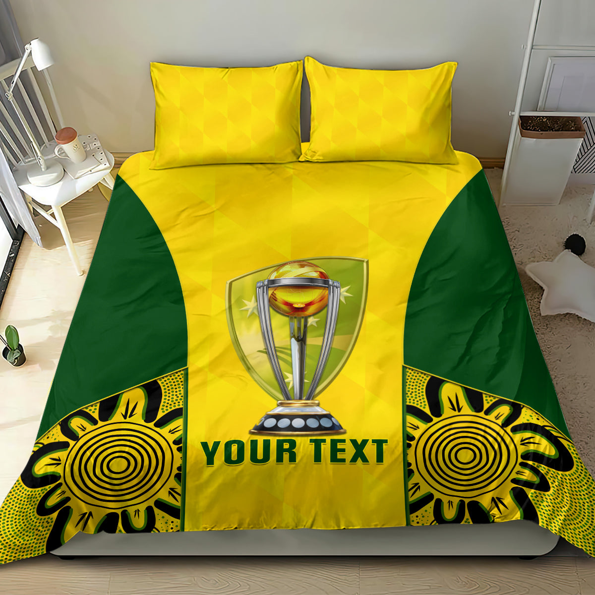 custom-australia-cricket-bedding-set-world-cup-go-champions-2023-indigenous