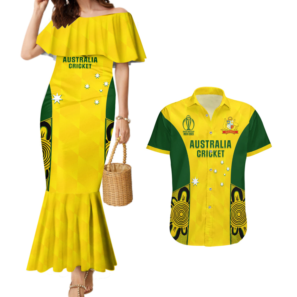 custom-australia-cricket-couples-matching-mermaid-dress-and-hawaiian-shirt-world-cup-go-champions-2023-indigenous