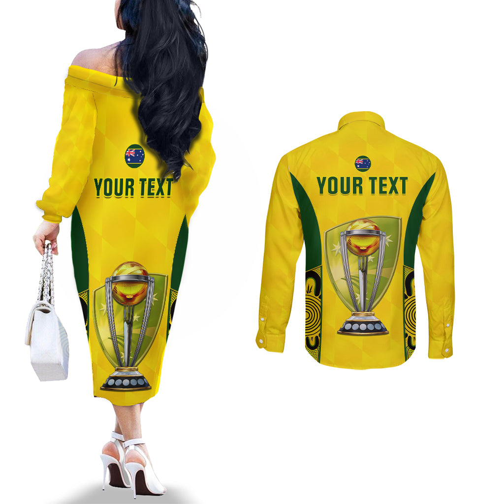 custom-australia-cricket-couples-matching-off-the-shoulder-long-sleeve-dress-and-long-sleeve-button-shirt-world-cup-go-champions-2023-indigenous