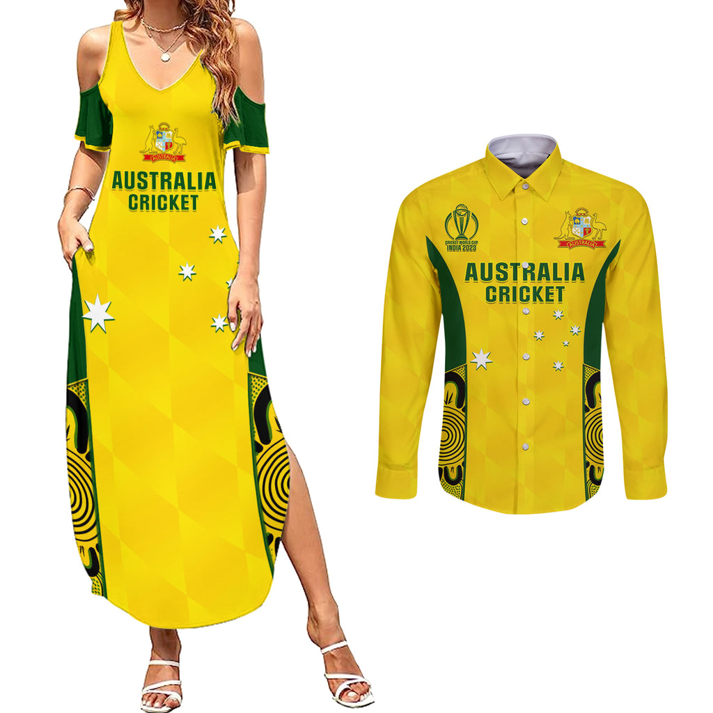 custom-australia-cricket-couples-matching-summer-maxi-dress-and-long-sleeve-button-shirt-world-cup-go-champions-2023-indigenous