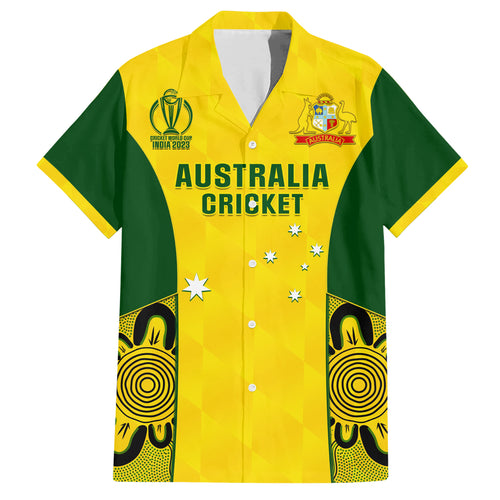 custom-australia-cricket-family-matching-short-sleeve-bodycon-dress-and-hawaiian-shirt-world-cup-go-champions-2023-indigenous
