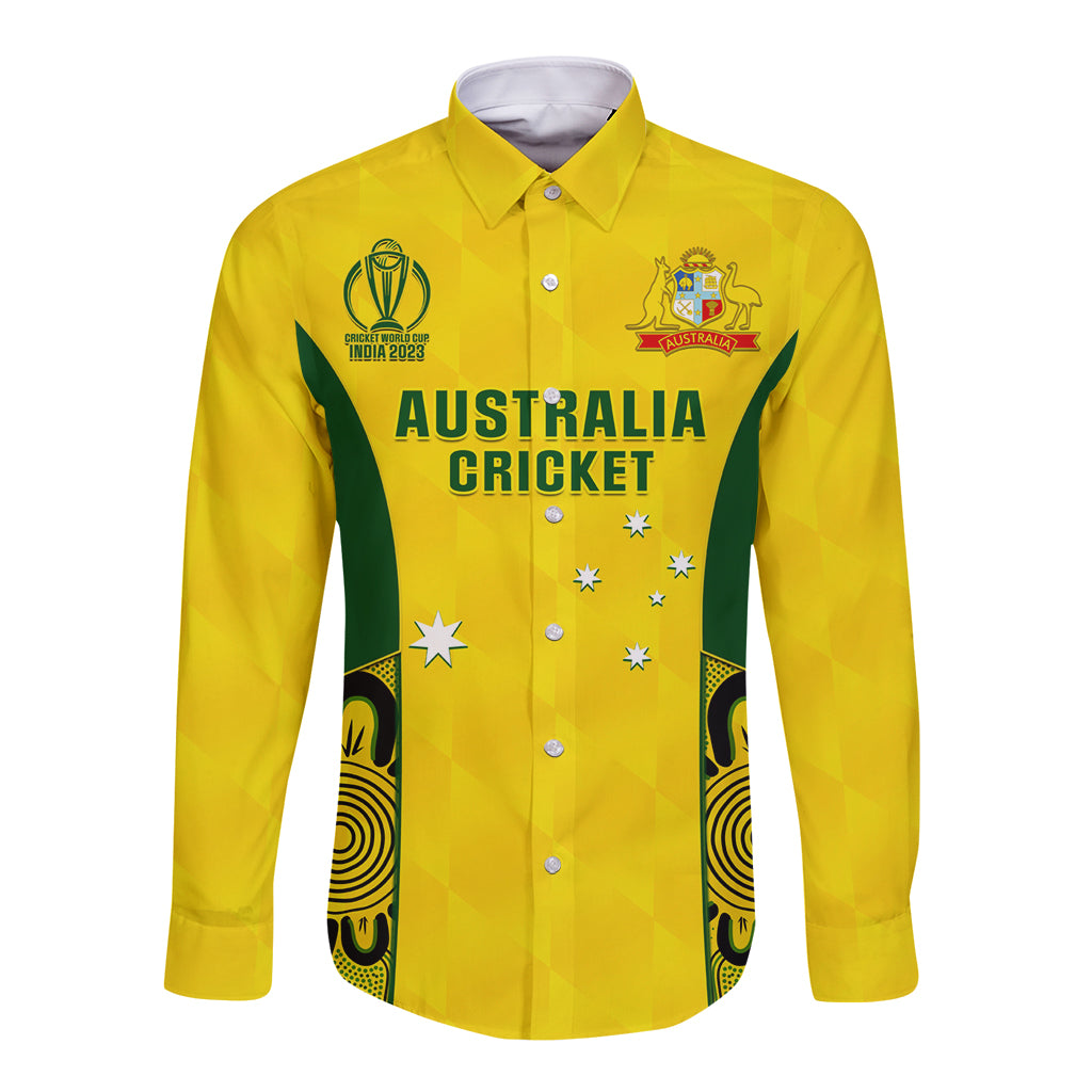 custom-australia-cricket-long-sleeve-button-shirt-world-cup-go-champions-2023-indigenous
